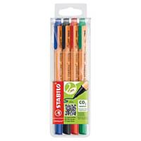 Stabilo Greenpoint fineliner 0,8mm assorted colours - pocket of 4 colours