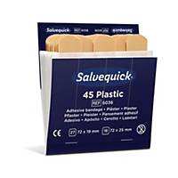 Plaster Salvequick vandafvisende 6036, plast, pakke a 6 sæt