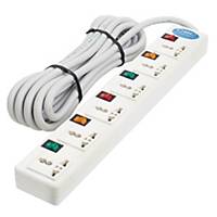 CSC EXTENSION CABLE 6 SOCKETS 6 SWITCH 3 METERS