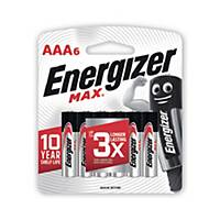 ENERGIZER Max E92 Alkaline Batteries AAA Pack Of 6