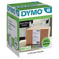Dymo LW Extra Large Shipping Labels, 104mm X 159mm, Roll of 220, Black On White