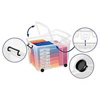 Storage box STRATA by CEP, for 75 litre capacity, with lid, transparent