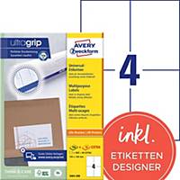 Labels Avery Zweckform ultragrip 3483, 105x148 mm, white, pack of 880 pcs