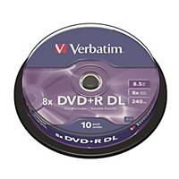 PK10 VERBATIM DVD+R DL 8.5GB 8X SPINDLE