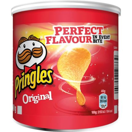 Pringles chips original 40 g, pack of 12 cans