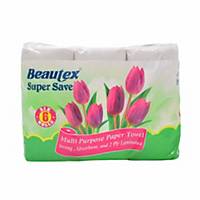 ROLLS BEAUTEX SUPERSAVE 9   KITCHEN TOWEL 60 SHEETS 2PLY - PACK OF 6
