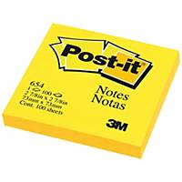 POST-IT กระดาษโน้ต 654 3 x3  สีเหลืองสะท้อนแสง