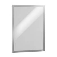Durable DURAFRAME Self Adhesive Signage Magnetic Frame - A3 Silver, Pack of 2
