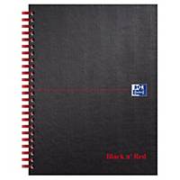 Oxford Black n  Red Notebook A5+ Matt Hardback Wirebound Ruled Margin 140 page
