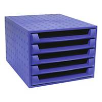 Exacompta Forever 5-drawer unit blue