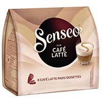 Senseo Kaffeepads Cafe Latte, 2 in 1 Kombipads, 8 Pads