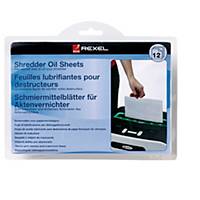 Rexel Shredder Oil Sheets Pack of 12 A5 Size Shredder Maintenance 2101948