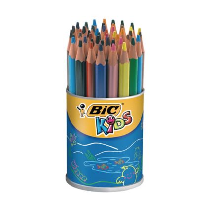 nauwkeurig Afstoten roem Bic® Kids Evolution driehoekige kleurpotloden, pot van 48 potloden