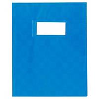 Schriftomslag in plastic folie, blauw, A5, met etikethouder, per stuk