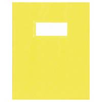 Couverture de cahier en film plastique, jaune, A5, avec porte-étiquette, 1 pièce