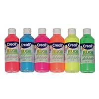 Creall fluo paint 250 ml assorted colours - pack of  6