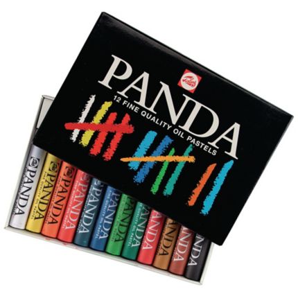 Pastels gras Talens Panda, couleurs assorties, la boîte de 12 pastels
