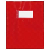 Couverture de cahier en film plastique, rouge, A5, avec porte-étiquette, 1 pièce