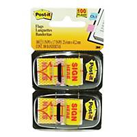 3M Post-It  Sign Here  Index 25 X 44mm Pack of 100