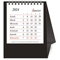 Tischplaner Novos, 1 Monat pro Seite, Karton, französisch, schwarz