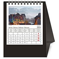 Tischplaner Novos Schweiz, 1 Monat pro Seite, Karton, schwarz