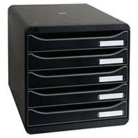 Module de rangement Exacompta Big Box Plus, 5 tiroirs, A4+, noir