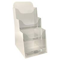 Exacompta brochure stand, 1/3 A4, with 3 compartments, transparent
