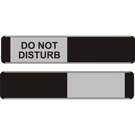 214 x 40mm Viro Slimline Vacant/Do Not Disturb Sliding Door Sign Black/Silver Edition 