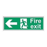 Fire Exit Left Sign 450 X 150mm Vinyl
