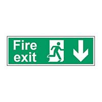 Fire Exit Down Sign 450 X 150mm PP