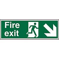 Fire Exit Down Right Sign 450 X 150mm Vinyl