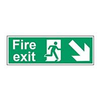Fire Exit Down Right Sign 450 X 150mm PP