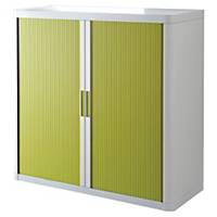 PAPERFLOW EASYOFFICE TAMBOUR CUPBOARD 1,000MM WHITE AND GREEN