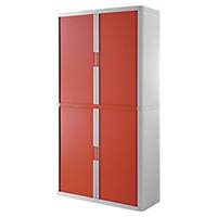 PAPERFLOW EASYOFFICE TAMBOUR CUPBOARD 2,000MM WHITE AND RED
