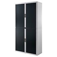 PAPERFLOW EASYOFFICE TAMBOUR CUPBOARD 2,000MM WHITE AND BLACK