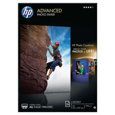 Inkjet Fotopapier Hp Advanced Q5456a 250 G M2 Glanzend Pack A 25 Blatt