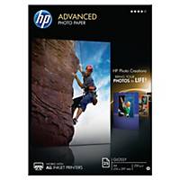 HP Advanced Gloss Inkjet Paper, 250gsm, White, 25 Sheets