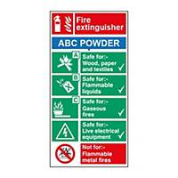 Abc Powder Extinguisher Sign 100 X 200mm Vinyl