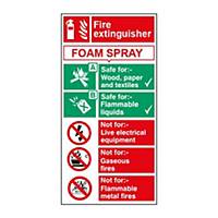 Foam Extinguisher Sign 100 X 200mm Vinyl