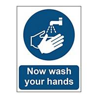 Wash Hands Sign 150 X 200mm Vinyl