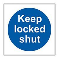 Keep Locked Shut Signs 100 X 100mm Vinyl - Pack of 5
