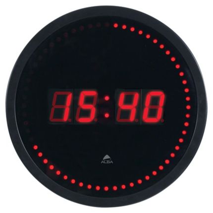 Alba rode digitale klok, zwart