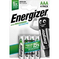 Energizer a batteria ricaricabile AAA, HR03/E92/AM4/Micro, 4 pzi