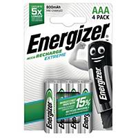 Energizer® Extreme AAA/HR3 ladattava akku, 1 kpl=4 akkua