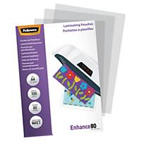 Fellowes laminating pouches for hot laminating  A4 160 mic mat - pack of 100