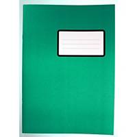 School notebook A4, 4 mm squared with margin, 20 sheets, green