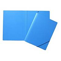 Elastic band folder Erola 3228 A4, pressboard 0,8 mm, without flaps, blue