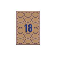 AVERY L7103-20 BROWN KRAFT 63.5 X 42.3MM OVAL PRODUCT LABELS -PACK OF 360 LABELS
