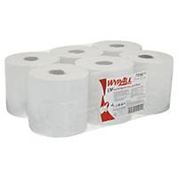 Pack 6 bobinas de toalhas de mãos Wypall L10 - 266 m - Folha simples - branco