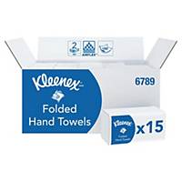 Hand Towels by Kleenex® - 15 packs x 186 2 Ply White Paper Hand Towels (6789)